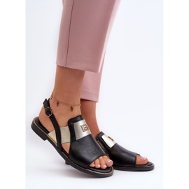 Zazoo 40385 női bőr szandál fekete 2
