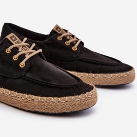 Férfi fűzős espadrillák Big Star NN174051 fekete 1 Férfi fűzős espadrillák Big Star NN174051 fekete 1
