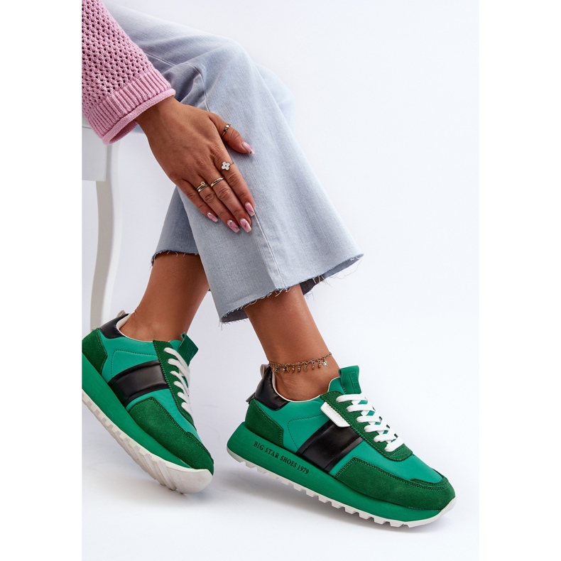 Női platform tornacipő Big Star NN274501 Memory Foam System zöld 2
