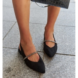 Fekete balettlapos, bőrbetétes Morcosa 2