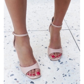 Askern öko bőr magassarkú szandál bézs 1