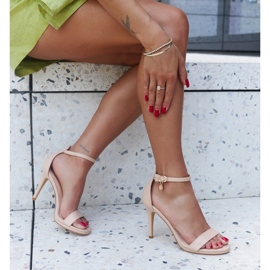 Taqwa öko bőr magassarkú szandál bézs 1