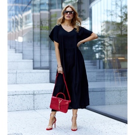 Janan magas sarkú szandál átlátszó felsőrésszel piros 1