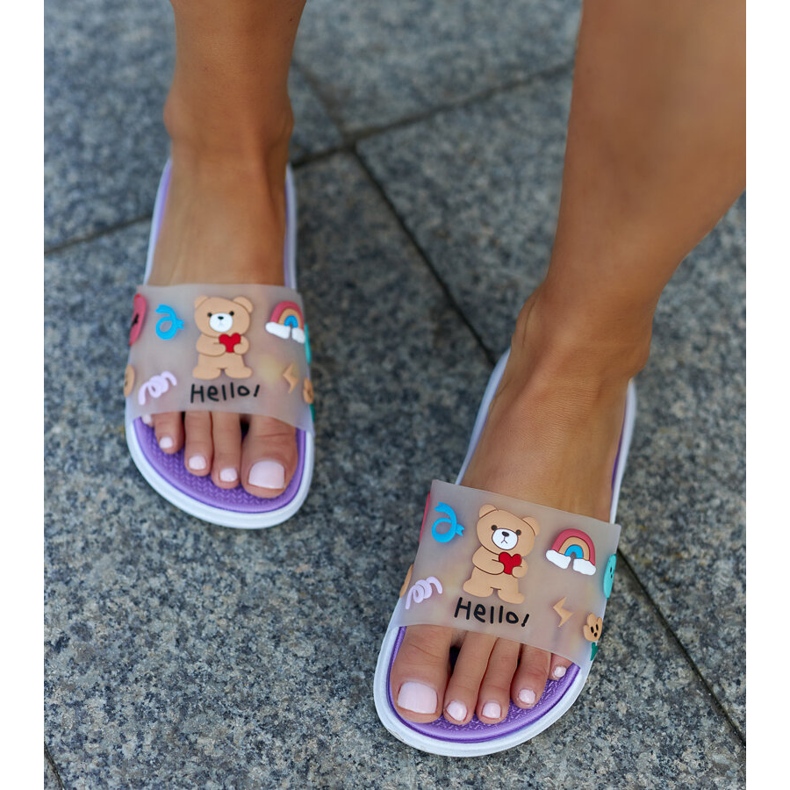 Lila Diaspa papucs gumi felsőrésszel ibolya 1