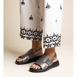 Grafit szandál áttört Imgne felsőrésszel szürke 1