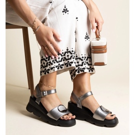 Maddison eko bőr szandál ezüst 1