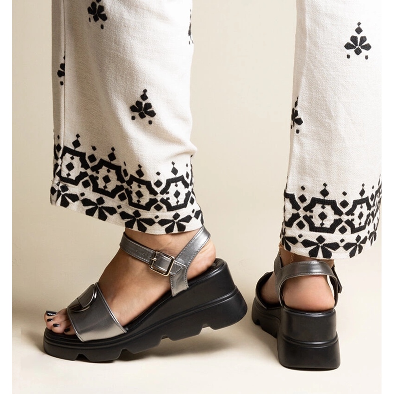 Maddison eko bőr szandál ezüst 2