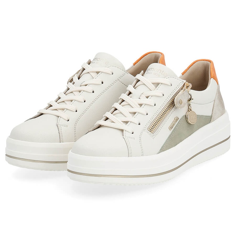 Bőr kényelmes női sportcipő, bézs Remonte D1C01-81 2