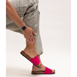 Klasszikus papucs Matilte parafa talppal rózsaszín 1