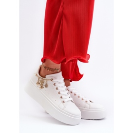 Női Platform tornacipő medálokkal, fehér Tivissa 2