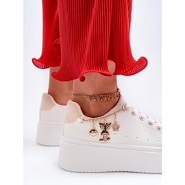 Női Platform tornacipő medálokkal, fehér Tivissa 2