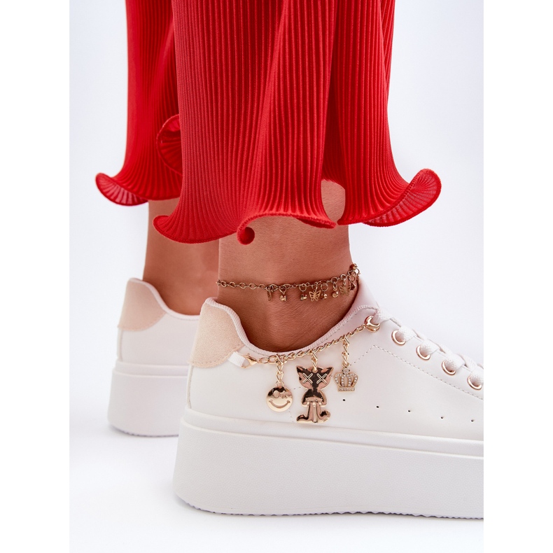 Női Platform tornacipő medálokkal, fehér Tivissa 2