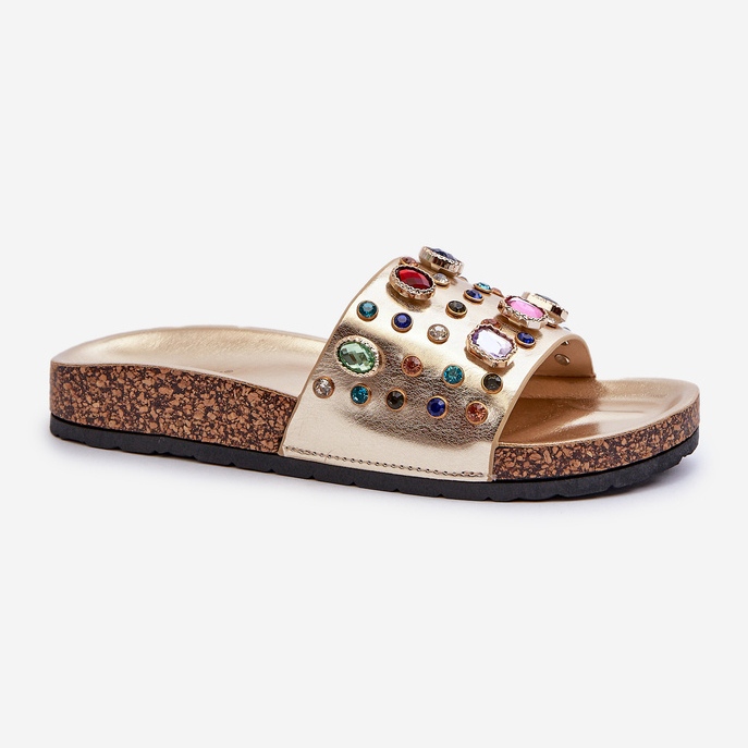 Női papucsok díszítéssel S.Barski MY122 Gold aranysárga 1