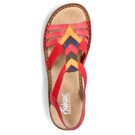 Kényelmes női felbújós szandál gumiszalaggal, piros, Rieker 60804-33 1