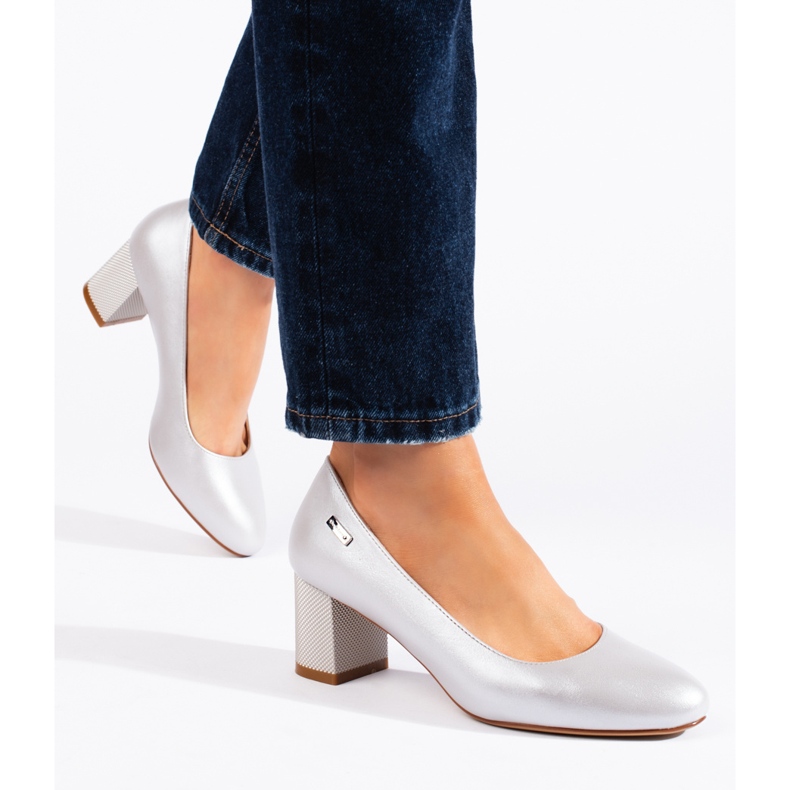 Sergio Leone ezüst színű női magassarkú pumpák 1 Sergio Leone ezüst színű női magassarkú pumpák 1