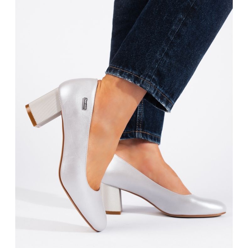 Sergio Leone ezüst színű női magassarkú pumpák 2 Sergio Leone ezüst színű női magassarkú pumpák 2