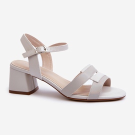 Női magassarkú szandál Eco bőrből Sergio Leone SK894 szürke 1