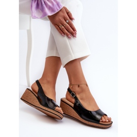 Női patentos ékszandál Sergio Leone SK301 fekete 1