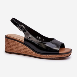 Női patentos ékszandál Sergio Leone SK301 fekete 2