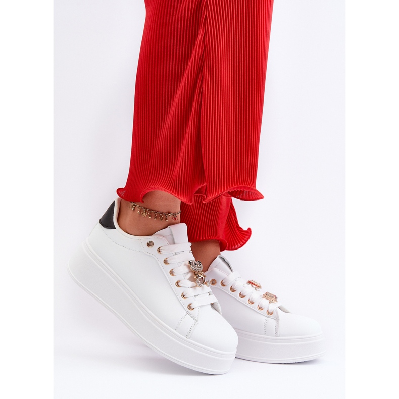 Női tornacipő mackóval, fehér Moanda 2