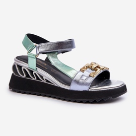 S.Barski Női ékszandál D&amp;A CR954 zöld 1