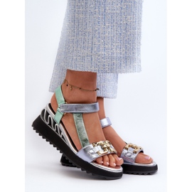 S.Barski Női ékszandál D&amp;A CR954 zöld 2