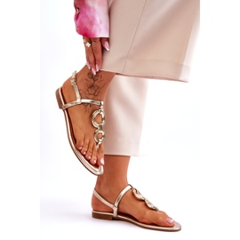 Lapos káposzta japán szandál arany arany aranysárga 3