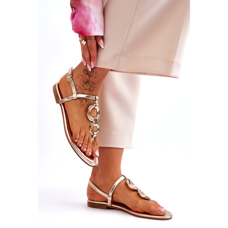 Lapos káposzta japán szandál arany arany aranysárga 3