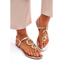 Lapos káposzta japán szandál arany arany aranysárga 4