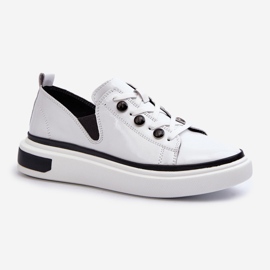 S.Barski Lakkbőr női tornacipő D&amp;A LR535 fehér 1