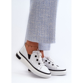 S.Barski Lakkbőr női tornacipő D&amp;A LR535 fehér 2