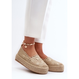 Női csipke espadrillák az arany Elarose platformon aranysárga 2 Női csipke espadrillák az arany Elarose platformon aranysárga 2