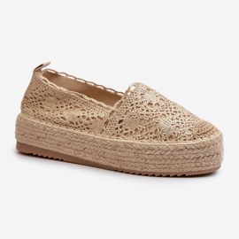 Női csipke espadrillák az arany Elarose platformon aranysárga 1