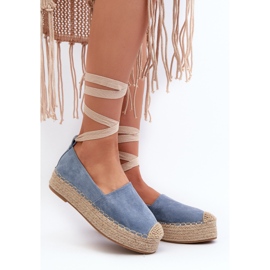Női espadrillák egy emelvényre kötve fonattal, kék Tailesse 2