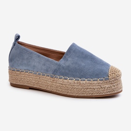 Női espadrillák egy emelvényre kötve fonattal, kék Tailesse 1