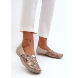 Női bőr balerina Maciejka 1930B-04 bézs 2