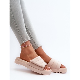 Női platform papucs Big Star NN274773 Bézs 1