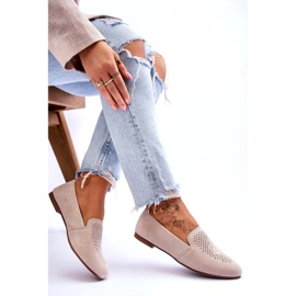 S.Barski Női velúr nyitott bézs 4