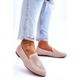 S.Barski Női velúr nyitott bézs 1