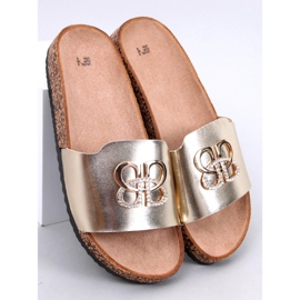 Ibanei LT.GOLD parafa papucs strasszokkal aranysárga 1