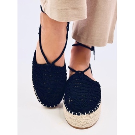 Yaweh Fekete női csipke espadrillák 1