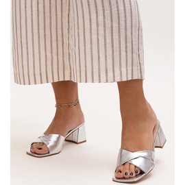 Ezüst Fanan magassarkú papucs 1