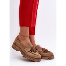 Zazoo 3469 női velúr mokaszin rojtokkal, bézs 2 Zazoo 3469 női velúr mokaszin rojtokkal, bézs 2