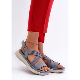 Könnyű, kényelmes női tépőzáras szandál, kék, Ceclea 2
