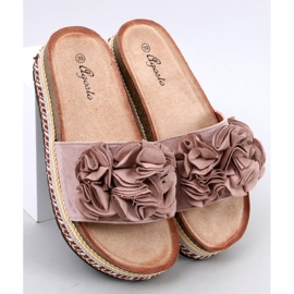 Raven Beige papucs vastag, színes talppal bézs 1