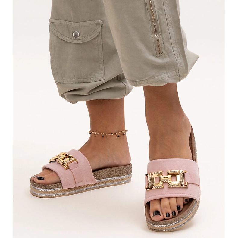 Rózsaszín papucsok fényes csattal a Niamh-tól 1