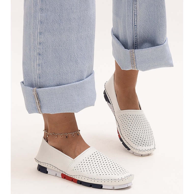 Evento Wendel fehér áttört bőrcipő 1