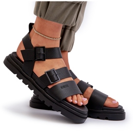 Big Star Női öko-bőr szandál nagy csillag nn274065 fekete 4