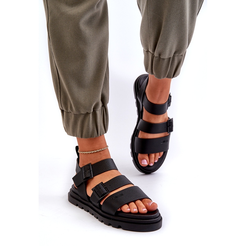 Big Star Női öko-bőr szandál nagy csillag nn274065 fekete 1