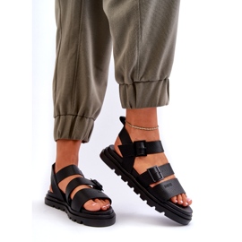 Big Star Női öko-bőr szandál nagy csillag nn274065 fekete 2